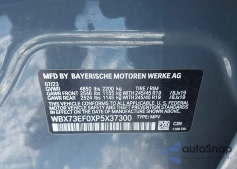 2023 BMW X1 xDrive28I z USA, uszkodzony, nr VIN WBX73EF0XP5X37300